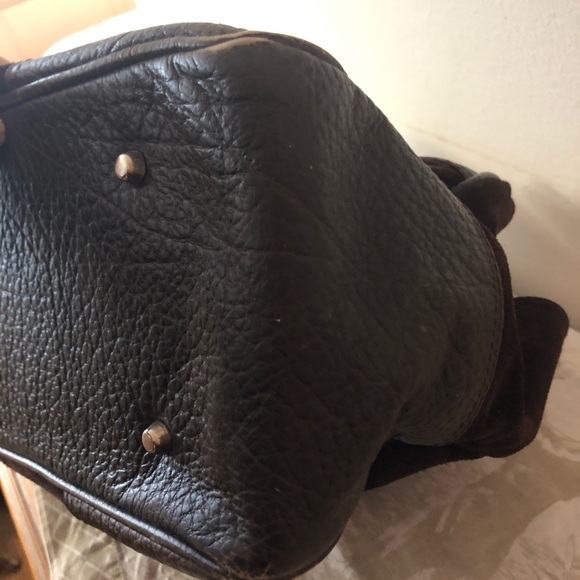 Suarez New York Suede and Leather Satchel - Picture 5 of 12